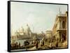 Venice: a View of Santa Maria Della Salute and the Grand Canal from the Piazzetta-Canaletto-Framed Stretched Canvas