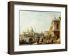 Venice: a View of Santa Maria Della Salute and the Grand Canal from the Piazzetta-Canaletto-Framed Giclee Print