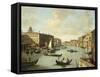 Venice, a View of the Grand Canal-Canaletto-Framed Stretched Canvas