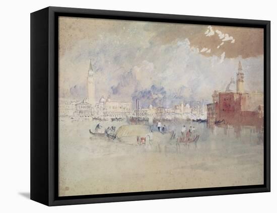 Venice, as Seen from the Lagoon-J. M. W. Turner-Framed Stretched Canvas