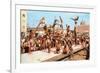 Venice Beach Acrobatics, Retro-null-Framed Premium Giclee Print