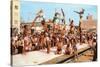 Venice Beach Acrobatics, Retro-null-Stretched Canvas