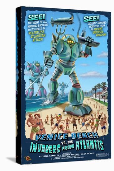 Venice Beach, California - Atlantean Invaders-Lantern Press-Stretched Canvas