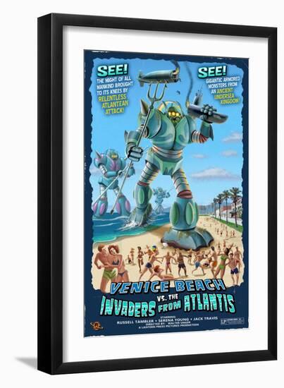 Venice Beach, California - Atlantean Invaders-Lantern Press-Framed Art Print