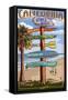 Venice Beach, California - Destination Sign-Lantern Press-Framed Stretched Canvas