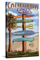 Venice Beach, California - Destination Sign-Lantern Press-Stretched Canvas