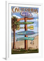 Venice Beach, California - Destination Sign-Lantern Press-Framed Art Print