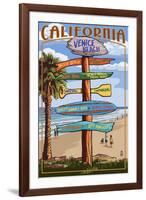 Venice Beach, California - Destination Sign-Lantern Press-Framed Art Print