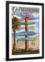 Venice Beach, California - Destination Sign-Lantern Press-Framed Art Print