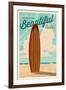 Venice Beach, California - Life is a Beautiful Ride - Surfboard-Lantern Press-Framed Art Print