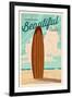 Venice Beach, California - Life is a Beautiful Ride - Surfboard-Lantern Press-Framed Art Print