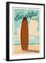 Venice Beach, California - Life is a Beautiful Ride - Surfboard-Lantern Press-Framed Art Print