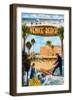 Venice Beach, California - Montage Scenes-Lantern Press-Framed Art Print