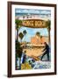 Venice Beach, California - Montage Scenes-Lantern Press-Framed Art Print