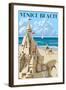 Venice Beach, California - Sandcastle-Lantern Press-Framed Art Print