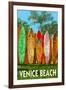 Venice Beach, California - Surfboard Fence-Lantern Press-Framed Art Print