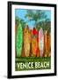 Venice Beach, California - Surfboard Fence-Lantern Press-Framed Art Print