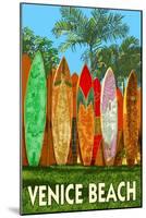 Venice Beach, California - Surfboard Fence-Lantern Press-Mounted Art Print