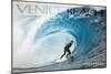 Venice Beach, California - Surfer in Perfect Wave-Lantern Press-Mounted Art Print