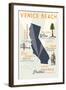 Venice Beach, California - Typography and Icons-Lantern Press-Framed Art Print