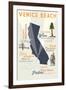 Venice Beach, California - Typography and Icons-Lantern Press-Framed Art Print