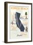 Venice Beach, California - Typography and Icons-Lantern Press-Framed Art Print