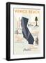 Venice Beach, California - Typography and Icons-Lantern Press-Framed Art Print