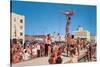 Venice Beach Muscle Men, Retro-null-Stretched Canvas