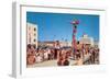 Venice Beach Muscle Men, Retro-null-Framed Art Print