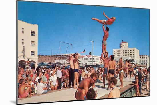 Venice Beach Muscle Men, Retro-null-Mounted Art Print