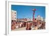 Venice Beach Muscle Men, Retro-null-Framed Art Print