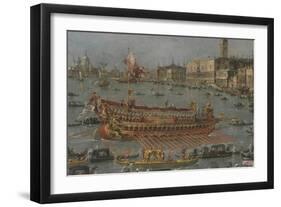 Venice Bucintoro Festival Bacino di S. Marco Bucintoro, Doge's State Barge, Ascension Day, 1780-93-Francesco Guardi-Framed Giclee Print