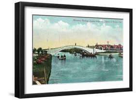 Venice, California - Miniature Railway Crossing Lagoon Bridge-Lantern Press-Framed Art Print