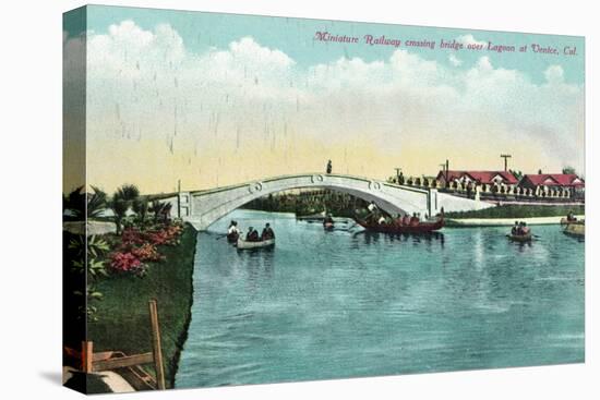 Venice, California - Miniature Railway Crossing Lagoon Bridge-Lantern Press-Stretched Canvas