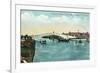 Venice, California - Miniature Railway Crossing Lagoon Bridge-Lantern Press-Framed Art Print