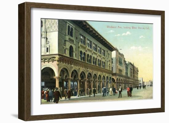 Venice, California - Western View Down Windward Avenue-Lantern Press-Framed Art Print