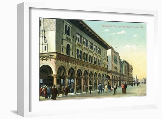 Venice, California - Western View Down Windward Avenue-Lantern Press-Framed Art Print
