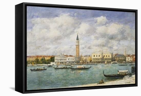 Venice, Campanile, St Mark's View of the Canal from San Giorgio; Venise, Le Campanile, Vue Du…-Eugène Boudin-Framed Stretched Canvas