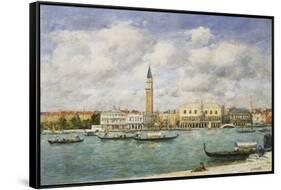 Venice, Campanile, St Mark's View of the Canal from San Giorgio; Venise, Le Campanile, Vue Du…-Eugène Boudin-Framed Stretched Canvas