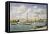 Venice, Campanile, St Mark's View of the Canal from San Giorgio-Eugène Boudin-Framed Stretched Canvas
