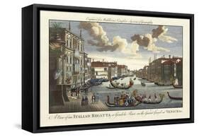 Venice Canal and Gondola Race-Charles Theodore Middleton-Framed Stretched Canvas