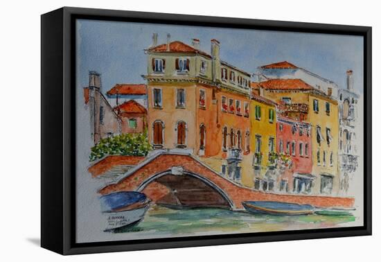 Venice, Canal, Dorsoduro, 2015-Anthony Butera-Framed Stretched Canvas