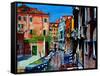 Venice Canal, Dorsoduro, August 2016-Anthony Butera-Framed Stretched Canvas