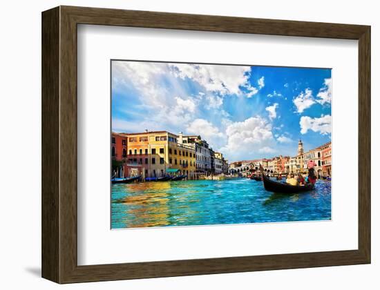 Venice Canal Rialto Bridge-null-Framed Art Print