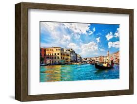 Venice Canal Rialto Bridge-null-Framed Art Print
