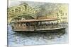 Venice Canal Steamboat Italy 1892-null-Stretched Canvas