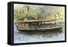 Venice Canal Steamboat Italy 1892-null-Framed Stretched Canvas