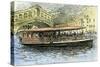 Venice Canal Steamboat Italy 1892-null-Stretched Canvas