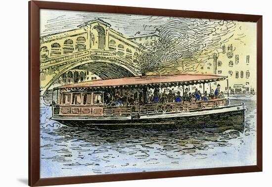 Venice Canal Steamboat Italy 1892-null-Framed Giclee Print