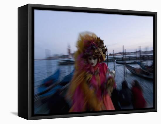 Venice Carnival, San Marco Square with San Giorgio Island in Background, Venice, Veneto, Italy-Carlo Morucchio-Framed Stretched Canvas